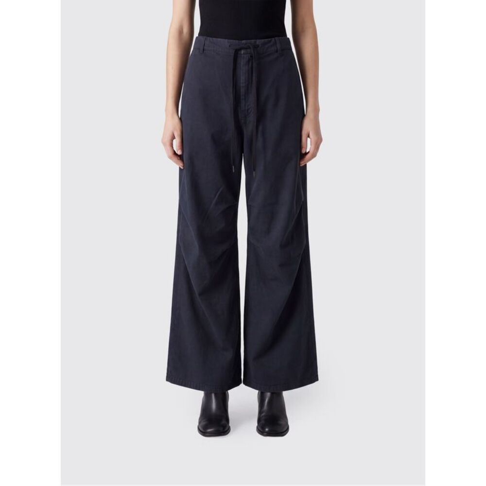 Mm6 Maison Margiela Wide Leg Cotton Trousers With Drawstring Waist